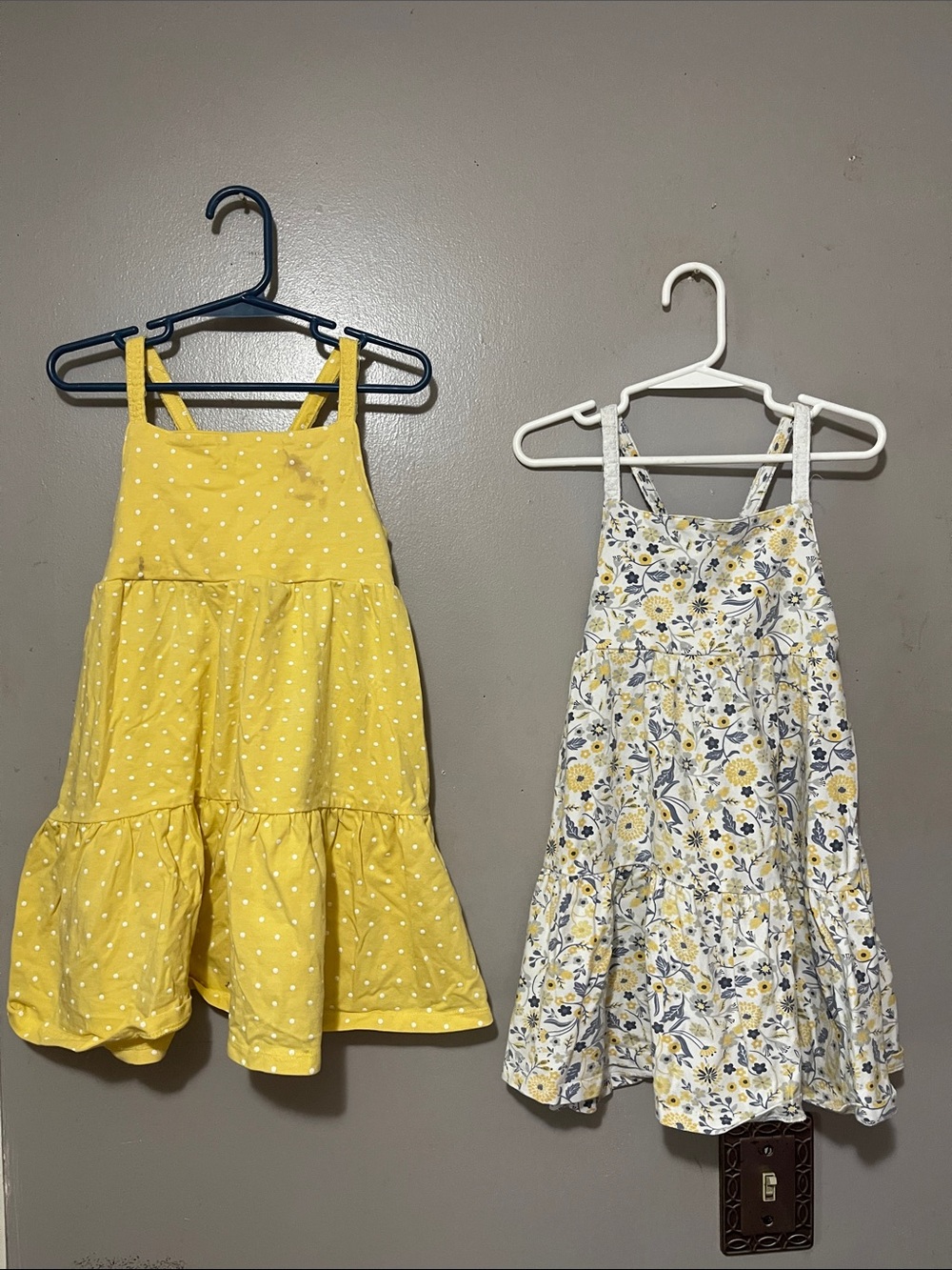 Girls' Yellow Polka Dot Sundress - Bright Yellow Floral Halter Dress